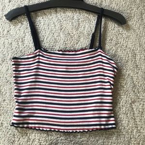 red white & blue crop top